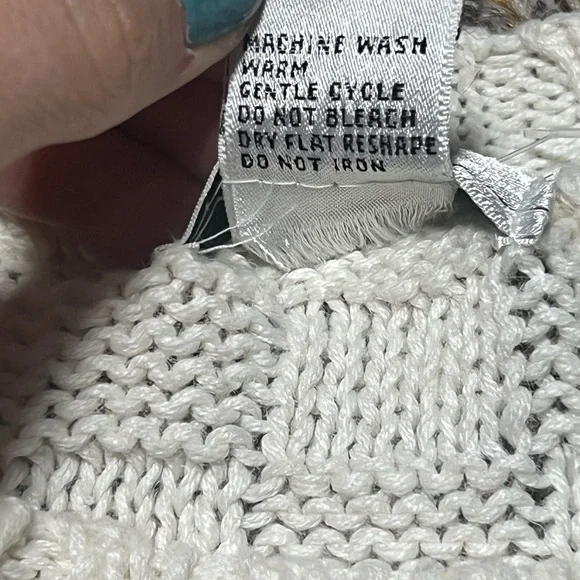 Vintage Gap 90s White Textured Knit Sweater Small Cozy Minimalist - Picture 6 of 15